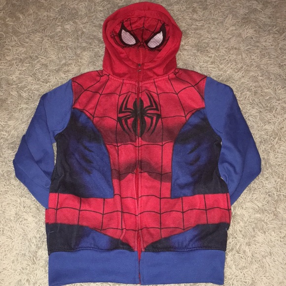 MARVEL Superhero Spider-Man Hooded Jacket w/Mask - Picture 5 of 7
